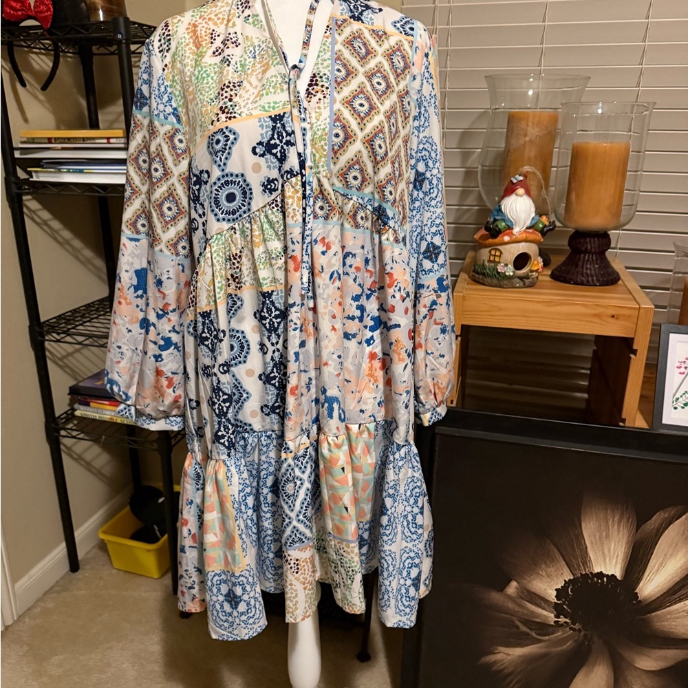 SHEIN Floral Boho Midi Dress
